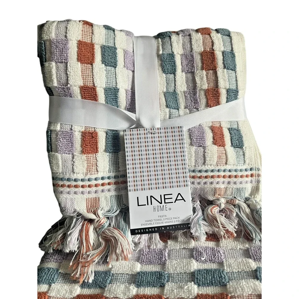 Linea Home Fiesta 8 Piece Towel Set 2 Bath 2 Hand 4 Facecloths Lilac Spice